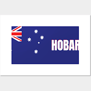 Hobart City in Australian Flag Posters and Art